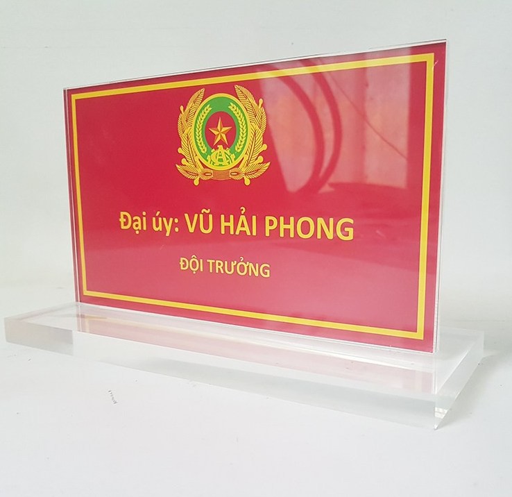 Biển Chức Danh Mica Công An