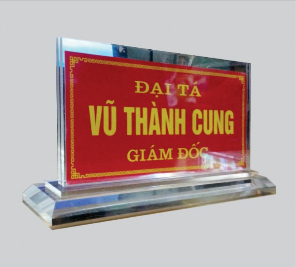 Biển chức danh Mica 2 cấp