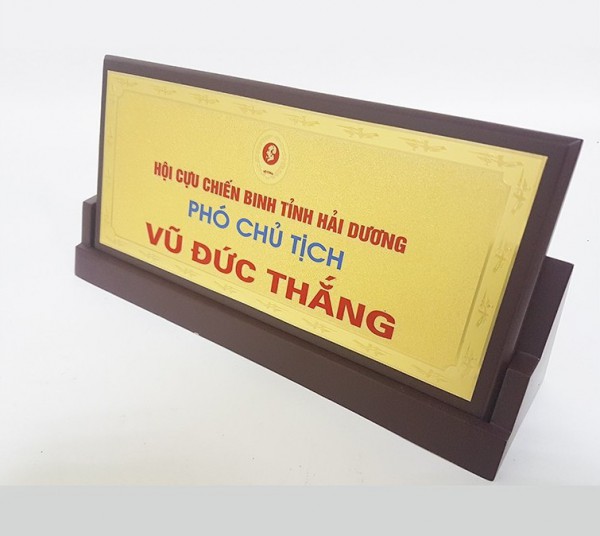 Biển Chức Danh Gỗ Đồng Tam Giác