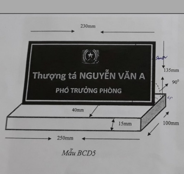 Biển Chức Danh Mica Công An